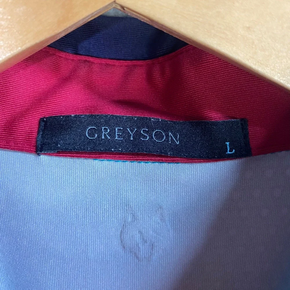 Greyson Golf Polo Shirt Mens Large Geometric‎ Print Performance Stretch Preppy